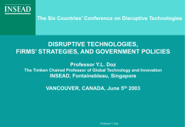 DISRUPTIVE TECHNOLOGIES FIRMS’ STRATEGIES AND GOVERNMENT