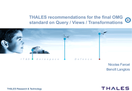 THALES recommendations for QVT