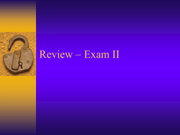 Review – Exam II