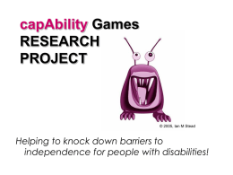 capAbility Games RESEARCH PROJECT