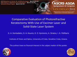 Comparative Evaluation of Photorefractive Keratectomy With