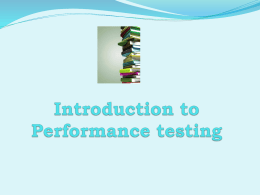Performance testing - QUEST Software Testing Conference