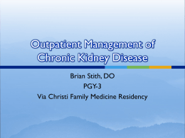 Longitudinal Management of Chronic Kidney Disease