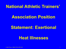 National Athletic Trainers’ Association Position Statement