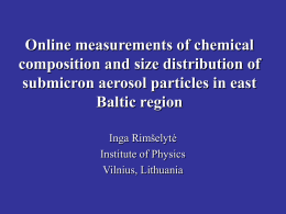 Online measurements of chemical composition and size