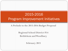 2015-2016 District Improvement Initiatives