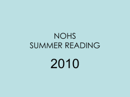 SUMMER READING - Oldham County Schools