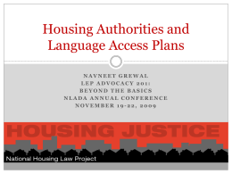 Housing Authorities and Language Access Plans