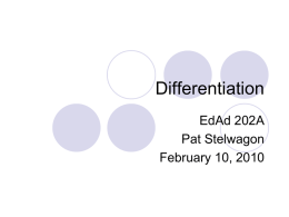 Differentiation - Educational Leaders for Equity and
