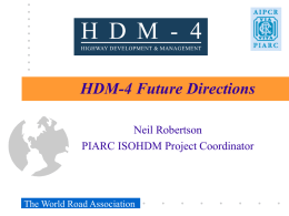 HDM-4 introduction - HDM