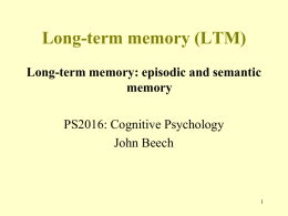 Components of memory - University of Leicester