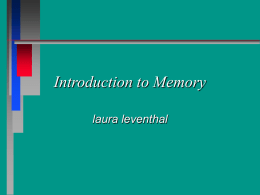 Introduction to Memory - Bowling Green State University