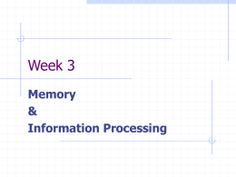Memory & Information Processing