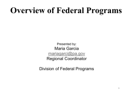 Federal Programs 101