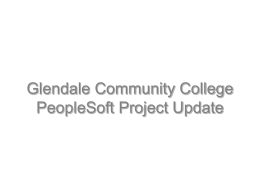 PeopleSoft Newsletter - Glendale Community College