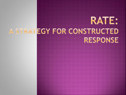 Rate: a strategy for constructed response