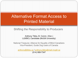 Alternative Format Access to Printed Material