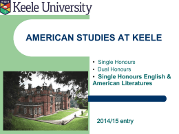 English and American Literatures at Keele