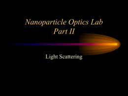 Nanoparticle Optics Lab Part II
