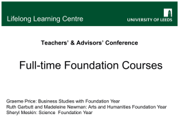 Full-time Foundation Courses