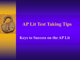 AP Lit Test Taking Tips