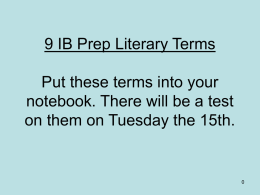 9 IB Prep Literary Terms - Saint Paul Public Schools