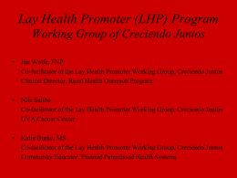 Lay Health Promoter (LHP) Program
