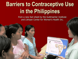 Barriers to Contraceptive Use in the Philippines