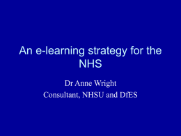 An e-learning strategy for the NHS