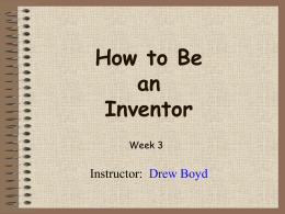 How to Be an Inventor - Innovation in Practice