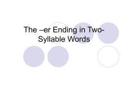 Common Syllables
