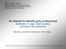 An attempt to identify grey employment – Estimation of