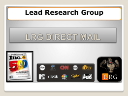 LRG DIRECT MAIL - Refi Mortgage Leads