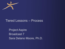 Tiered Lessons – Process