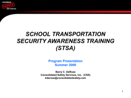 SCHOOL TRANSPORTATION AWARENESS TRAINING (STAT)