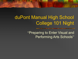 duPont Manual High School College 101 Night