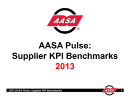 AASA Pulse: Supplier KPI Benchmarks 2013