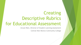Developing Rubrics - Central New Mexico Community College