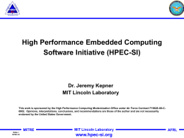 High Performance Embedded Computing Software Initiative