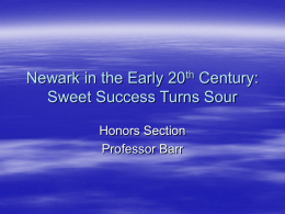 Newark in the Early 20th Century: Sweet Success Turns Sour