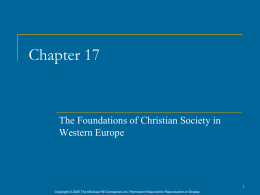 17. The Foundations of Christian Society in Western Europe