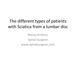 The Lumbar Disc and Sciatica