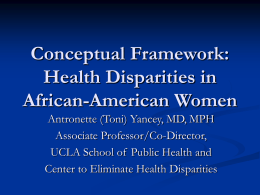 Conceptual Framework: Health Disparities in African