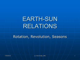 EARTH-SUN RELATIONS - Los Angeles Mission College