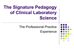 Signature Pedagogy of Clinical Laboratory Science