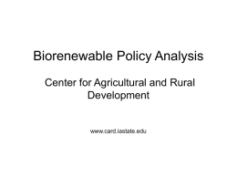 Biorenewable Policy Analysis