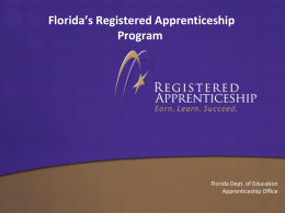 Florida’s Registered Apprenticeship Program