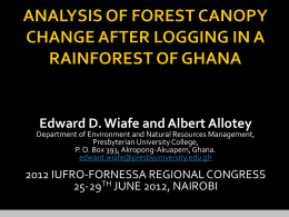 ANALYSIS OF FOREST CANOPY CHANGE AFTER LOGGING …