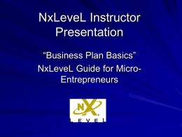 NxLeveL Instructor’s Presentation