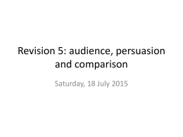 Revision 5: audience, persuasion and comparison